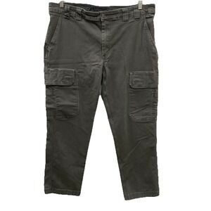 Duluth Trading Co. Flex Fire Hose Mens 40x29 Gray Slim Fit Cargo Carpenter Pants